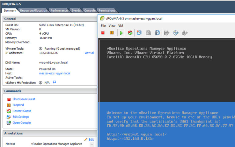 vRealize Part 1 – Deploy vRealize Operations Manager 6.5