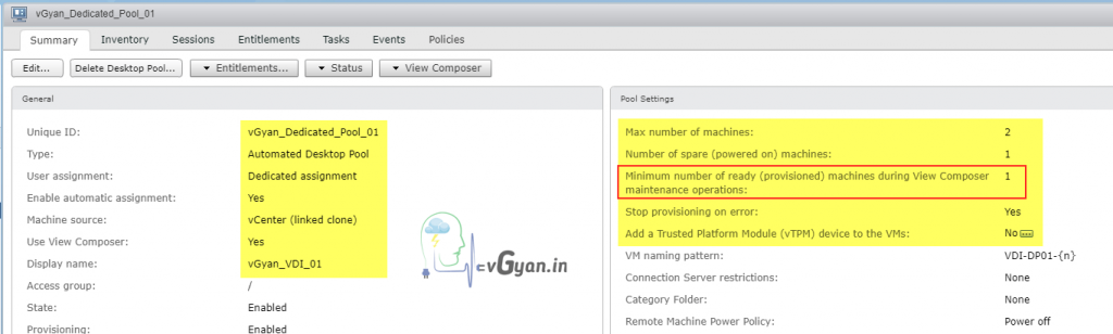 Horizon View 7.5: Recompose Linked Clone Desktop Pool Part-16 – vGyan.in